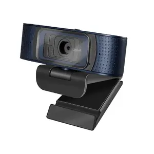 LogiLink UA0379 HD USB Webcam Pro Full HD 1080p with Autofocus, Dual Microphone, 80° Field of View, Privacy Cover, and USB 2.0 Interface in Black