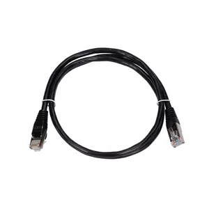 LAN patchcord Extralink Cat5e FTP 1 m, F/UTP shielded, RJ-45 to RJ-45, black