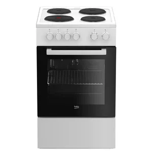 Brīvi stāvoša plīts Beko FSE56000GW Elektriskā Balta 4 gatavošanas zonas