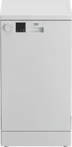 Отдельно стоящая узкая посудомоечная машина Beko DVS05024W на 10 комплектов посуды 5 программ 49 дБ Белая