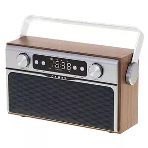 Portable radio Camry CR 1183 — FM, 16W RMS, battery/USB, aluminium & wood finish