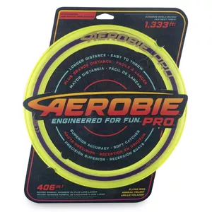 Aerobie Pro Ring Outdoor Flying Disc, 14 inches, Yellow