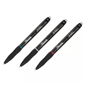 Sharpie S-Gel Piespiežama gēla pildspalva Melns, Zils, Sarkans 3 pcs