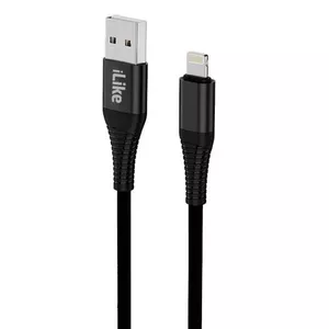Кабель зарядный iLike CCI01 чёрный, разъём Lightning, длина 1 м