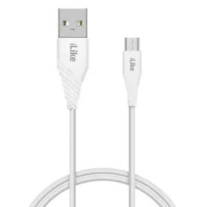 Charging Cable iLike ICM01 MicroUSB 1m White — 1 m length, Micro‑USB connector, white