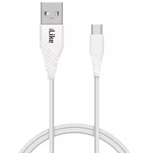 USB Type-C Charging Cable iLike ICT01 White — durable cable for charging and data transfer