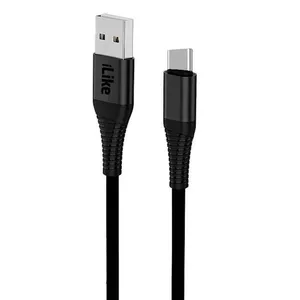 Кабель зарядный iLike ICT01 Black — Type-C, 1 м, быстрая зарядка