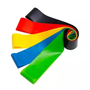 TakeMe Dažādas pretestības vingrošanas lateksa lentes (5gab.) ar uzglabāšanas somiņu Rainbow