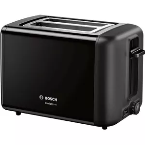 Toaster Bosch TAT3P423, 2-slice, 970 W, black stainless steel