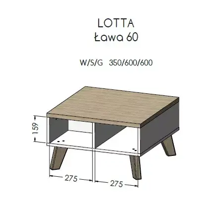 Кофейный стол cama meble LOTTA 60 Photo 2