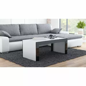 Kafijas galds cama meble TESS120 BI/CZ — taisnstūra sānu/beigu galds ar 2 kājām, kafijas tonī