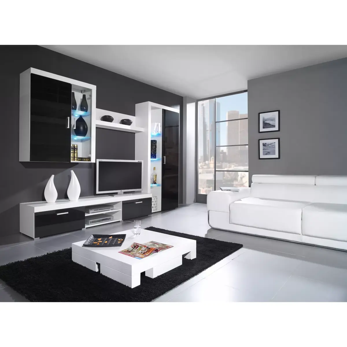 Vitrīnas skapītis Cama Meble SAMBA pie sienas 900×350×1110 Photo 4