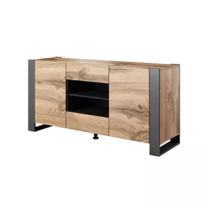 Chest of drawers cama meble WOOD KOM, 2 doors, 3 shelves, Wotan oak top, 1640×440×800 mm