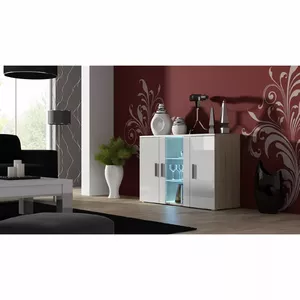 Sideboard Cama Meble SOHO S7 120 cm in sonoma oak and white gloss