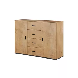 Sideboard Cama Meble UNI Lefkas Oak/Black — 2 doors, 2 shelves, 1320×380×920 mm