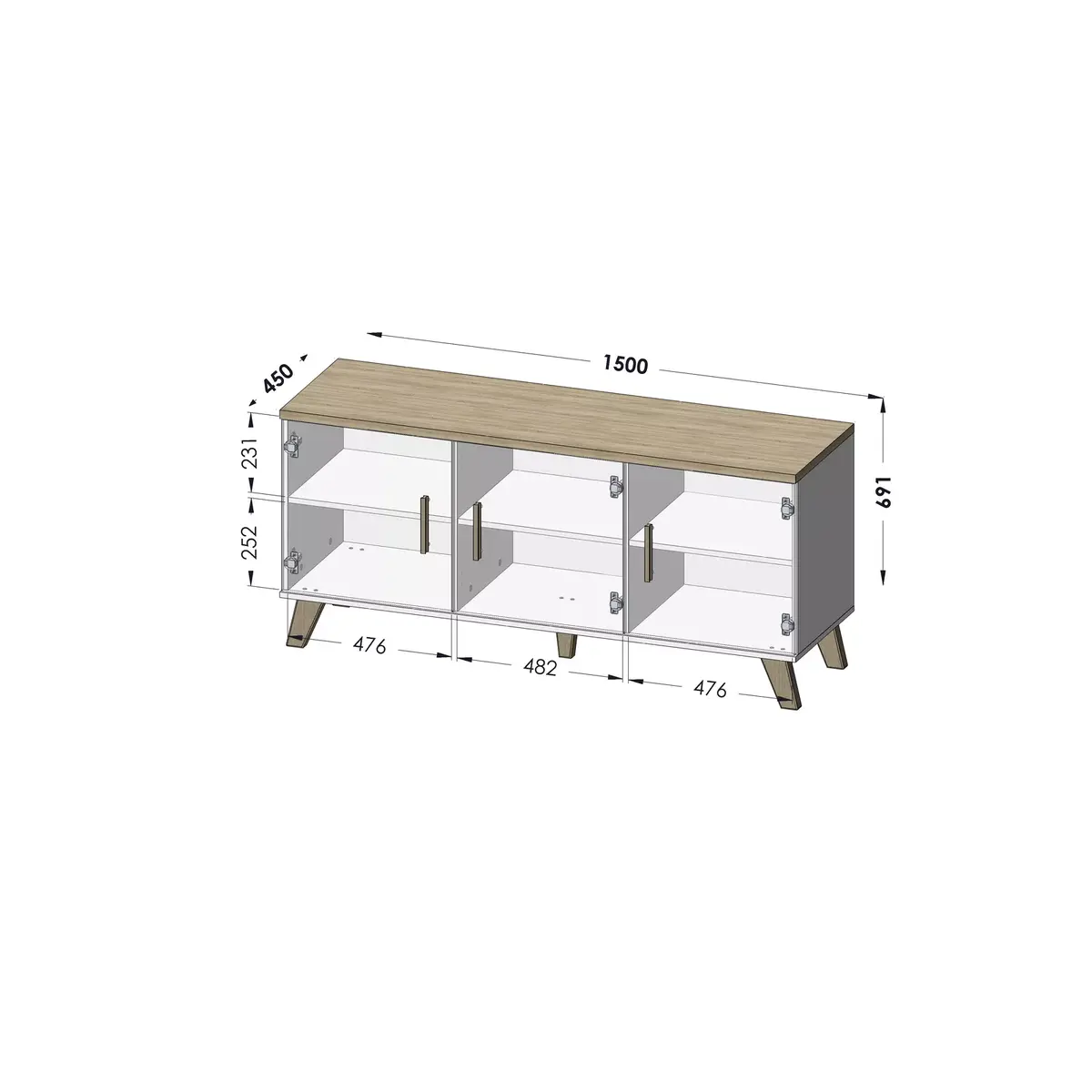 Skapis Cama Meble LOTTA 150 3D Photo 2