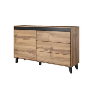 Atvilktņu skapis Cama Meble NORD — 1 durvis, Wotan oak virsma, 1380×380×830 mm