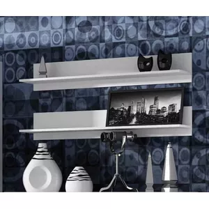 Floating wall shelf set of two 1250×200×200 mm Cama Meble SOHO white matte, particle board