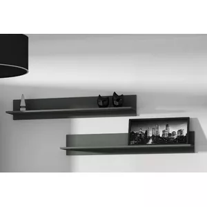 Набор настенных плавающих полок Cama Meble SOHO, 2 полки, 1250×200×200 мм, ДСП, серый матовый