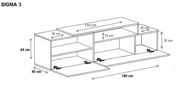 TV skapis cama meble SIGMA 3 180 Photo 5