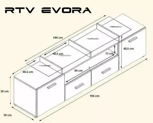 TV plaukts cama meble EVORA 200 Photo 2