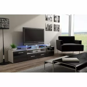 ТВ тумба cama meble EVORA 200 — белый и чёрный глянец, модель EVORA BI/CZ