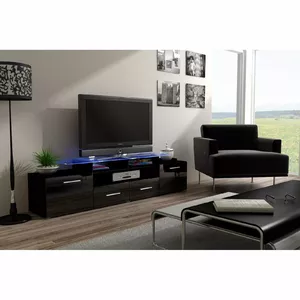 ТВ-тумба cama meble EVORA 200 — чёрный мат / чёрный глянец, модель EVORA CZ/CZ
