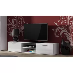 Тумба под ТВ cama meble SOHO 180 — 1800×430×370 мм, белая столешница (ДСП), белый каркас
