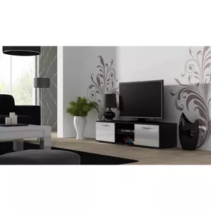 ТВ-тумба cama meble SOHO 140 — 1400×430×370 мм, верх чёрный, ДСП, рама чёрная