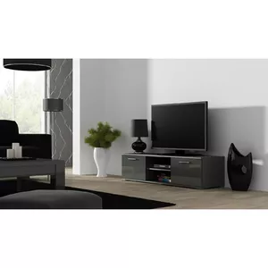 Тумба под TV cama meble SOHO 140 — 1400×430×370 мм, столешница серого цвета (ДСП), серый каркас