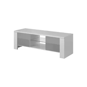 Тумба под ТВ cama meble WEST 1300×420×420 мм белая столешница / серый глянцевый корпус