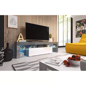ТВ-тумба cama meble TORO 158 — серый верх, белый глянец, 1580×400×410 мм