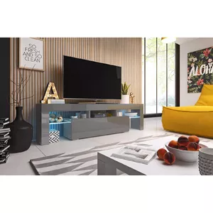 Тумба под TV cama meble TORO 158 — 1580×400×410 мм, верх из ДСП серый, каркас серый