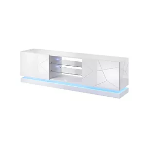ТВ-тумба cama meble QIU 200, МДФ белый глянец, 2000×420×570 мм