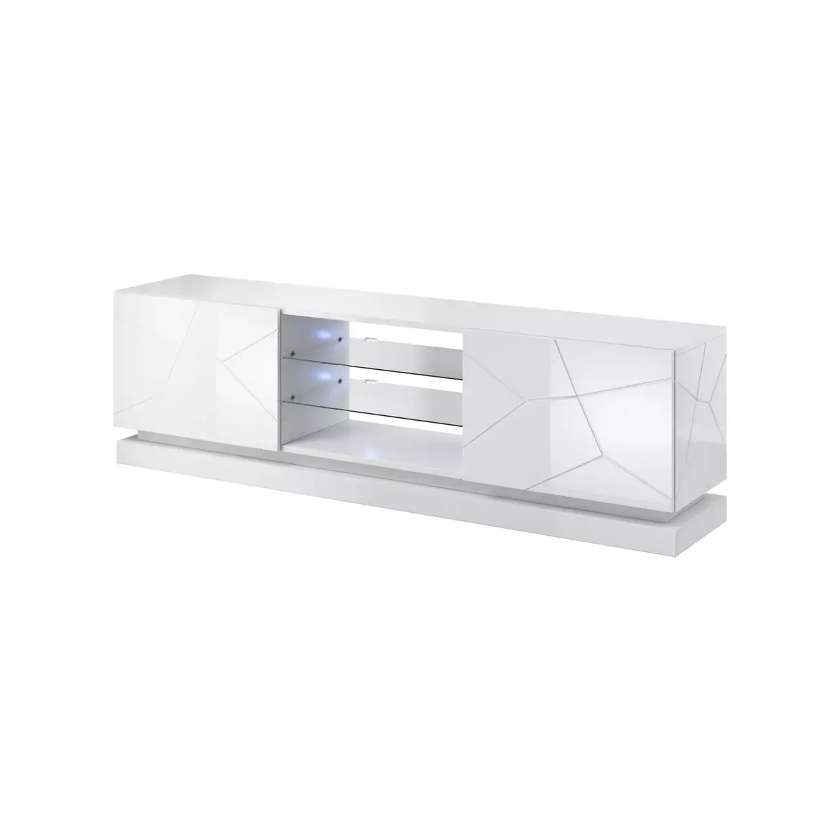 TV kumode cama meble QIU 200 MDF balts spīdīgs Photo 2