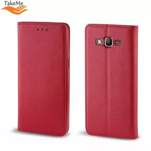 take.me Book Case for Samsung Galaxy S21 — Red Smart Magnetic Fix