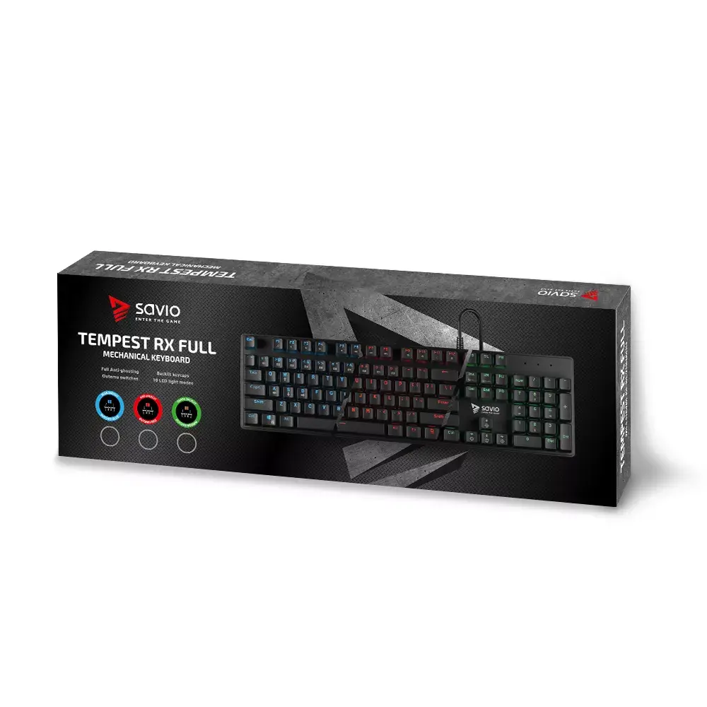 SAVIO Tempest RX Full Blue Outemu mehāniskā tastatūra Photo 7