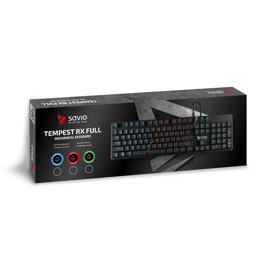 SAVIO Tempest RX Full Blue Outemu mehāniskā tastatūra Photo 8
