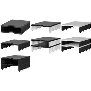 Sorting station styro doc uno 2 compartments Black/Grey 1-wide 2-high — styro