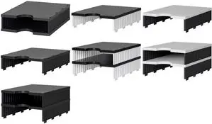 Storage unit Styro doc uno 1 compartment, black/grey, 1-wide 1-high