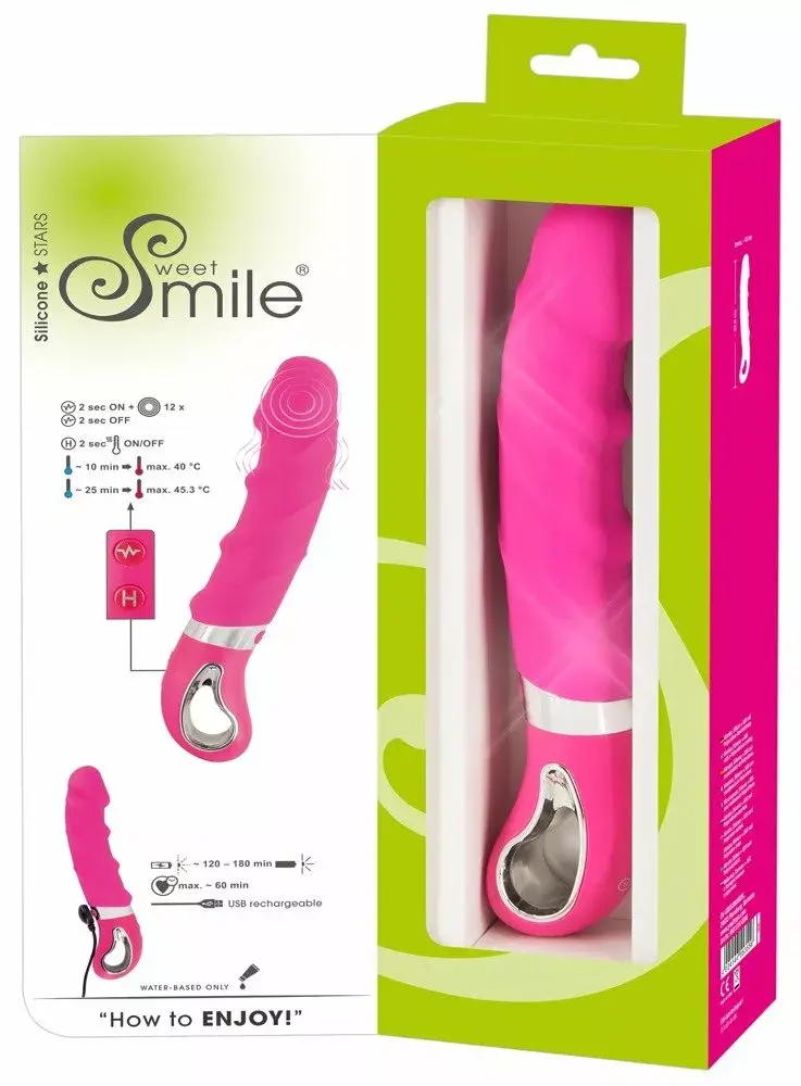 Вибратор Sweet Smile силиконовый розовый — подогревающий Photo 10