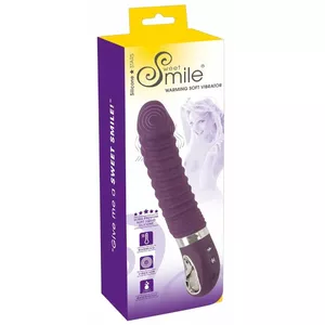 Warming soft vibrator Sweet Smile Silicone Pink, 23.5 cm, insertion 14.7 cm, Ø 3.5–4.1 cm, 12 modes, USB rechargeable