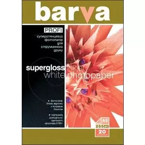 Foto papīrs Barva Profi Super Glossy, 255 g/m², A3, 20 lapas