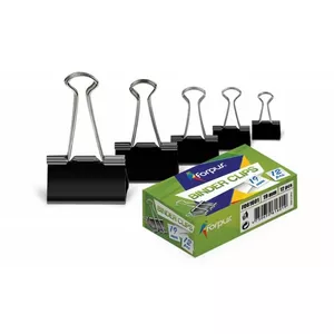 Paper clips Forpus FO61602, 25 mm black, pack of 12
