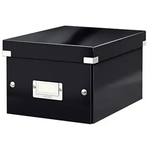 Storage box LEITZ Click & Store Small — hardboard, A5, 200×250×148 mm, 7.4 L, black