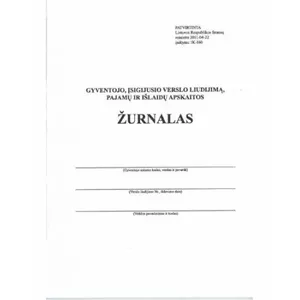 Accounting Journal A5 Nenurodyta Gyventojo 0720-065 — 36 pages, compact ledger for entries