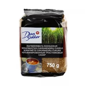 Brown Cane Sugar dan sukker 750 g - unrefined cane sugar for cooking and baking