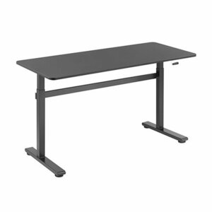 Height adjustable table Up Up, black frame, manual height adjustment, 2-stage, black tabletop 1400 x 600mm