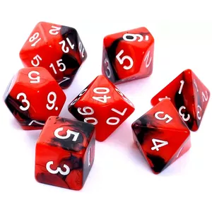 Rebel RPG Dice Set, Two-Color Red and Black