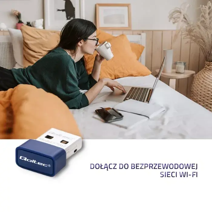 Мини USB Wi‑Fi адаптер QOLTEC 57007 Photo 5